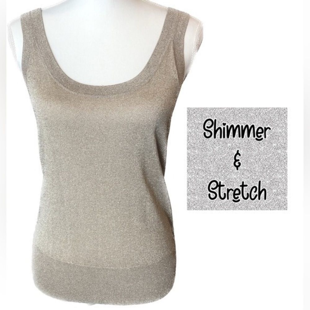 Vintage Talbots Shimmer and Stretch Golden Tank Top